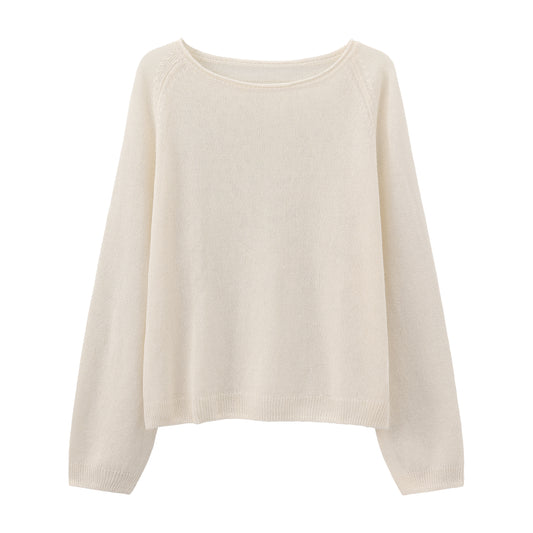 Washi Yarn Short Pullover 随性松弛和纸纱 简约高级感百搭针织罩衫 休闲防晒长袖