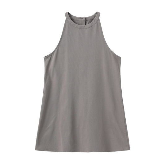 Sculpted Shell High-Neck A-Line Top