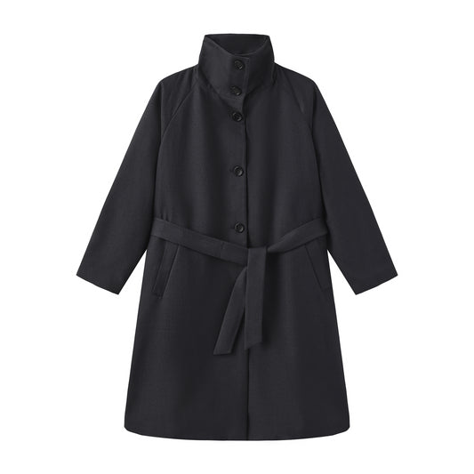 Cityline Wool-Blend Trench 都市极简立领休闲风衣 设计感宽松中长款外套