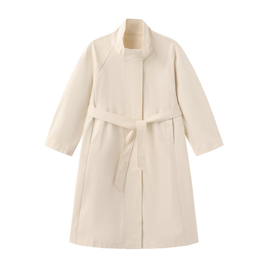 Iconic Cotton Trench 春夏新款立领挺括定制一粒扣廓形长款外套女